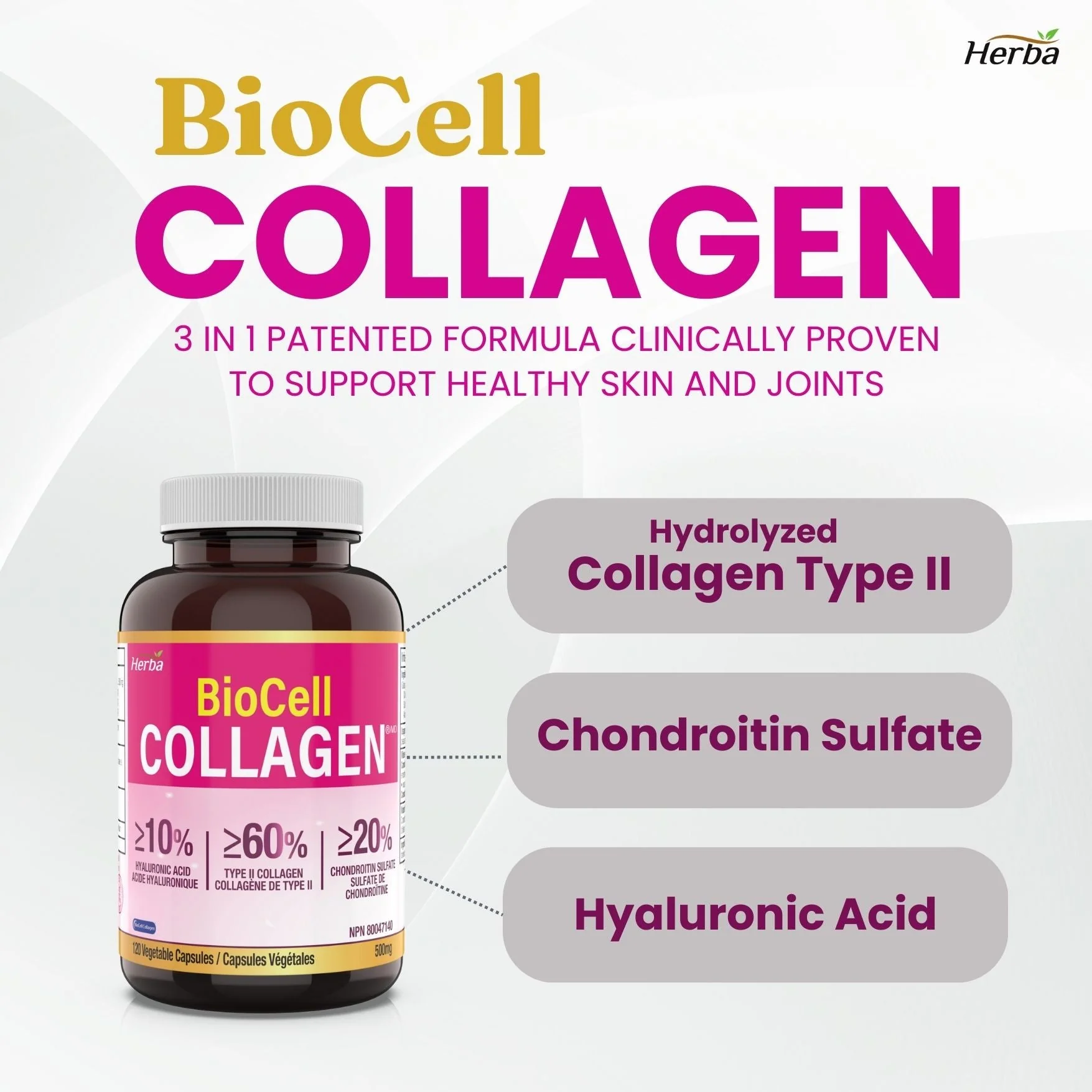 BioCell Collagen, 120 Vegetable Capsules - Image 3