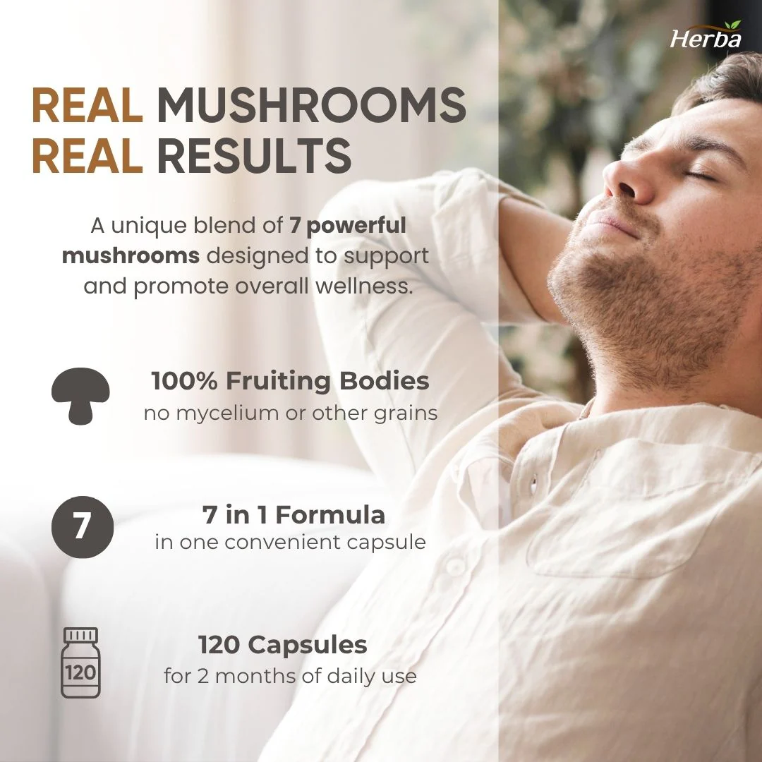 Mushroom Complex Supplements – 120 Capsules - Image 3