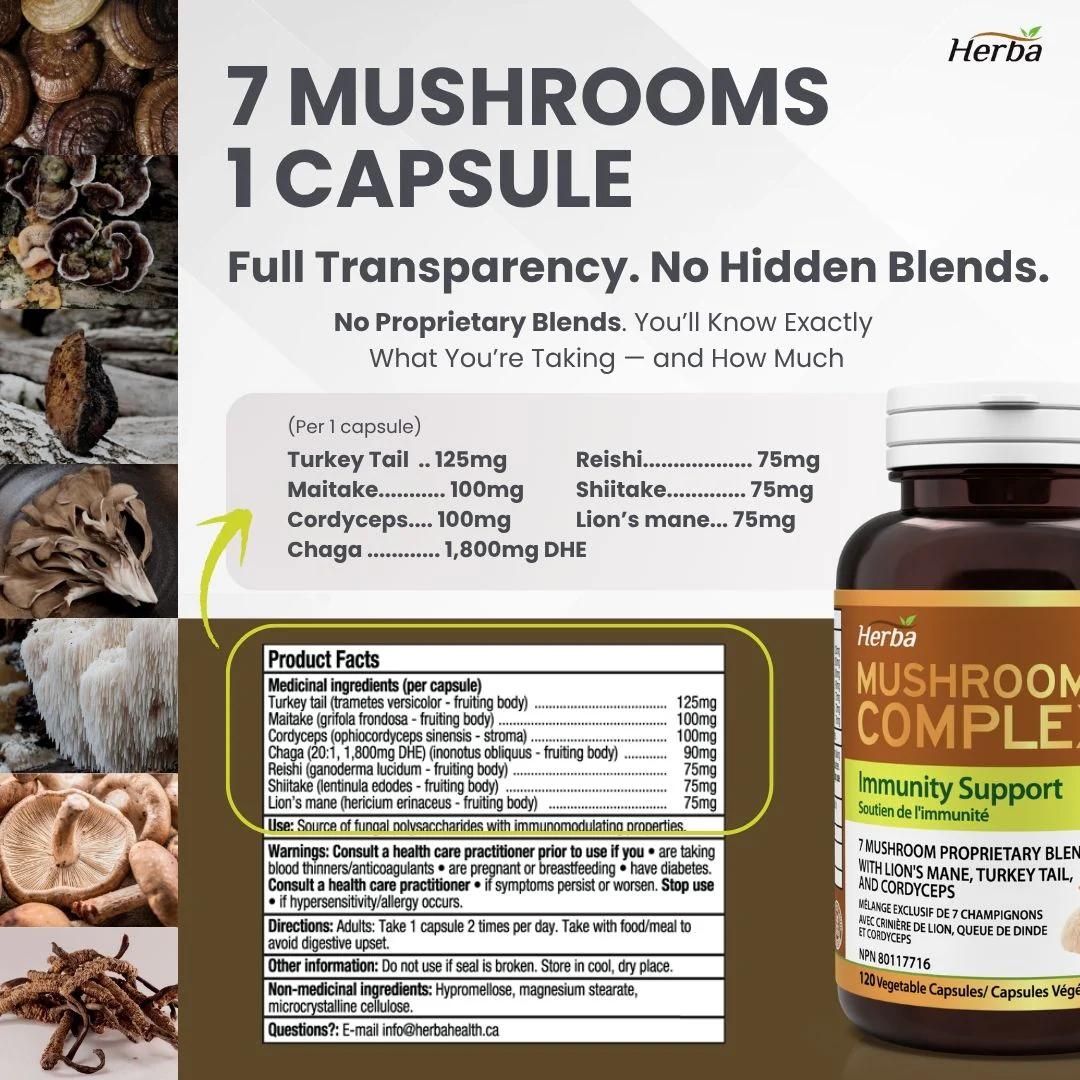Mushroom Complex Supplements – 120 Capsules - Image 4