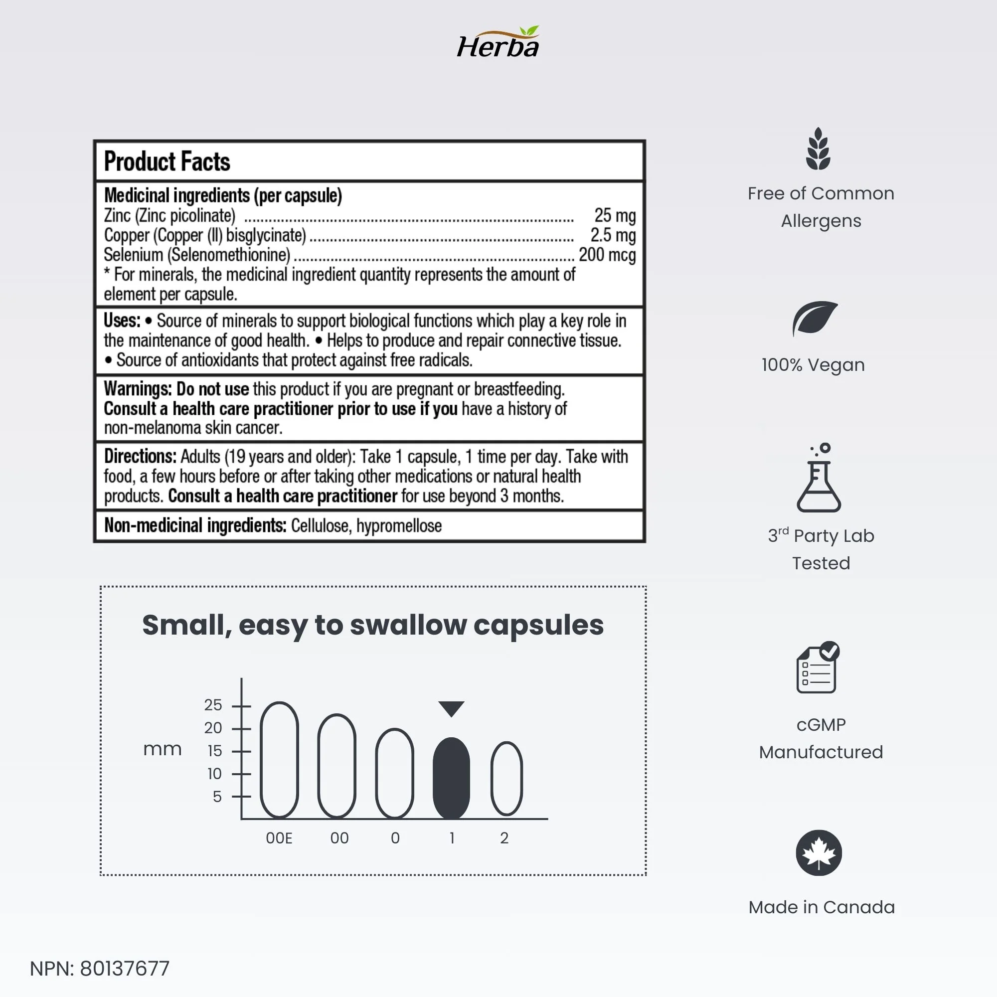 Zinc Copper Selenium Supplement - 180 Capsules | Made in Canada - Image 9